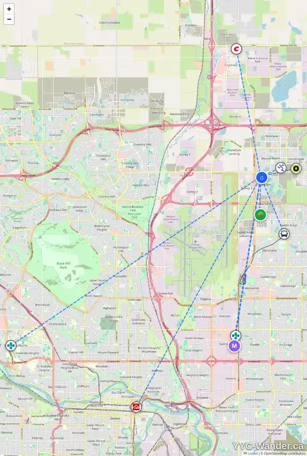 Daily accessibility map for 263 CITYSCAPE GD NE, Calgary showing nearby schools, grocery stores, parks, LRT stations and nearby amenities
