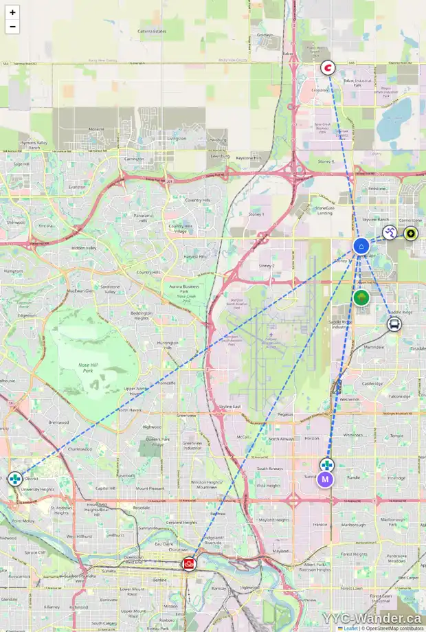 Daily accessibility map for 242 CITYSCAPE GD NE, Calgary showing nearby schools, grocery stores, parks, LRT stations and nearby amenities