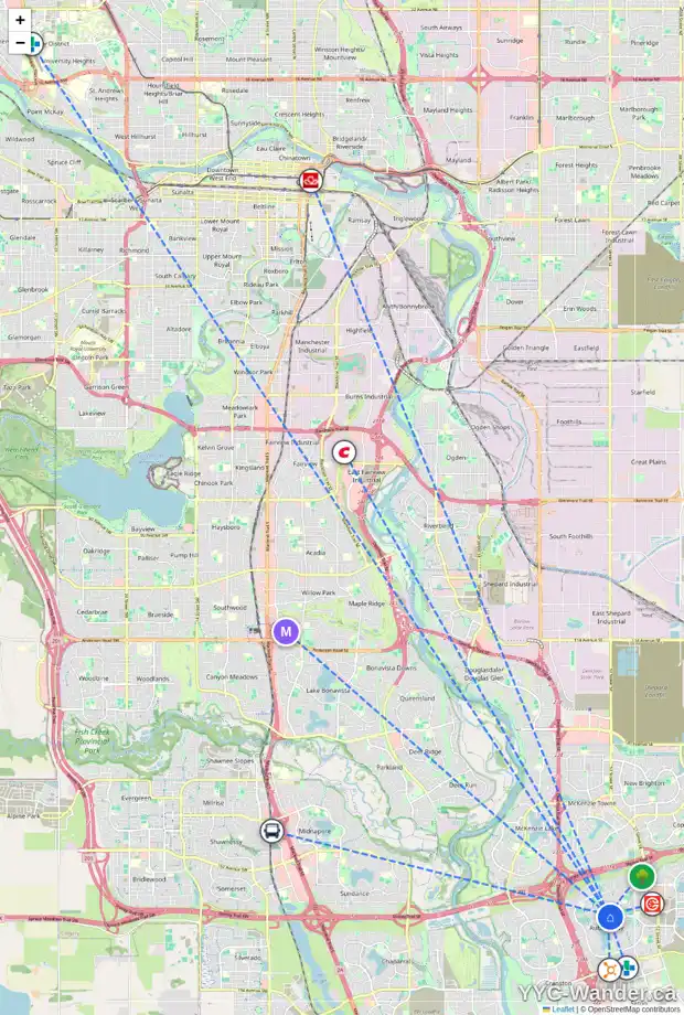 Daily accessibility map for 137 AUBURN SOUND PT SE, Calgary showing nearby schools, grocery stores, parks, LRT stations and nearby amenities