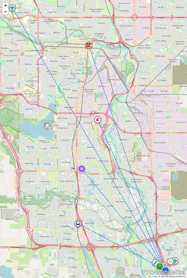 Daily accessibility map for 511 CRANFORD WK SE, Calgary showing nearby schools, grocery stores, parks, LRT stations and nearby amenities
