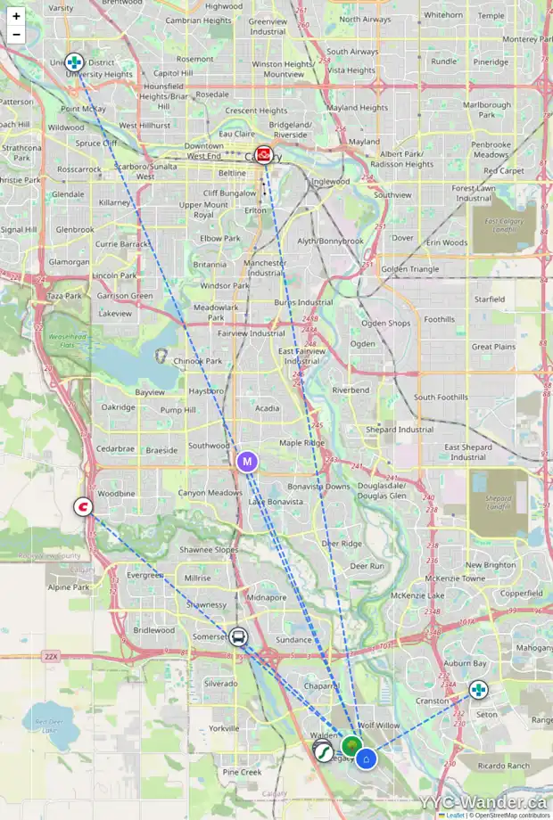 Daily accessibility map for 35 LEGACY REACH MR SE, Calgary showing nearby schools, grocery stores, parks, LRT stations and nearby amenities