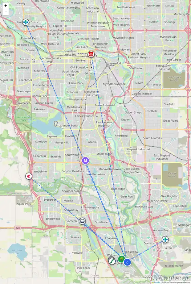 Daily accessibility map for 119 LEGACY REACH MR SE, Calgary showing nearby schools, grocery stores, parks, LRT stations and nearby amenities