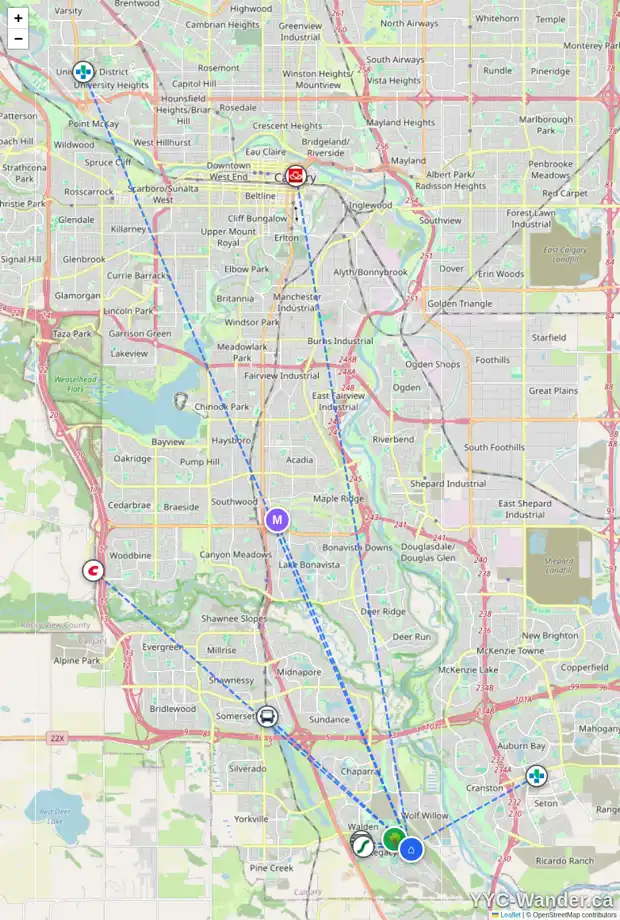 Daily accessibility map for 99 LEGACY REACH MR SE, Calgary showing nearby schools, grocery stores, parks, LRT stations and nearby amenities