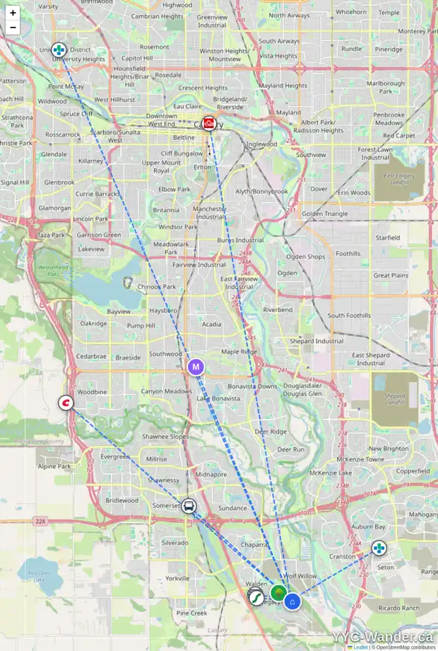 Daily accessibility map for 176 LEGACY REACH MR SE, Calgary showing nearby schools, grocery stores, parks, LRT stations and nearby amenities