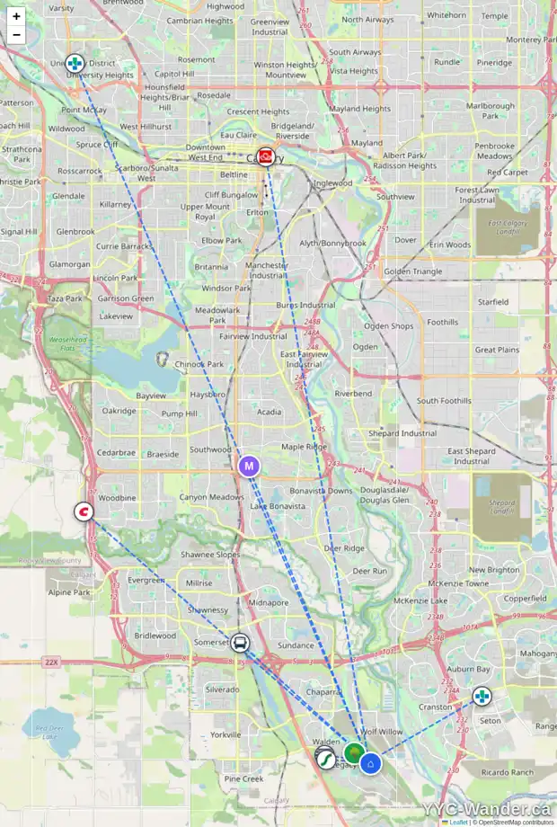 Daily accessibility map for 72 LEGACY REACH MR SE, Calgary showing nearby schools, grocery stores, parks, LRT stations and nearby amenities