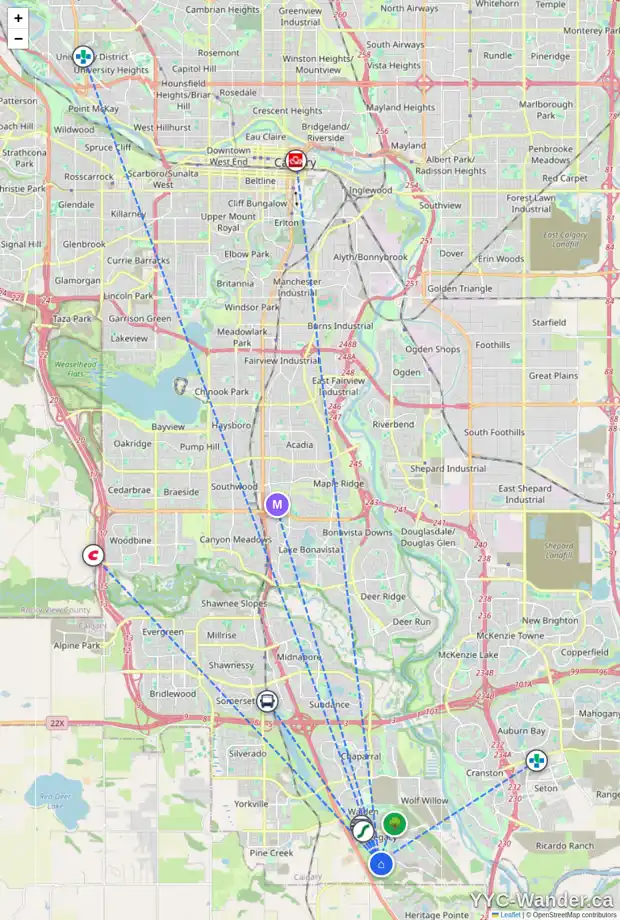 Daily accessibility map for 77 LEGACY MT SE, Calgary showing nearby schools, grocery stores, parks, LRT stations and nearby amenities