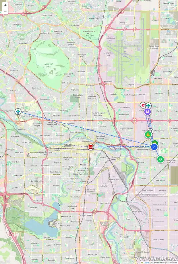 Daily accessibility map for 4007 FONDA WY SE, Calgary showing nearby schools, grocery stores, parks, LRT stations and nearby amenities