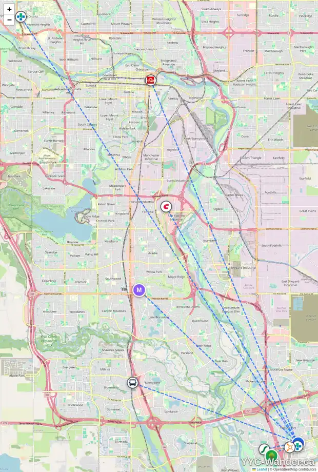 Daily accessibility map for 407 10 AUBURN BAY LI SE, Calgary showing nearby schools, grocery stores, parks, LRT stations and nearby amenities