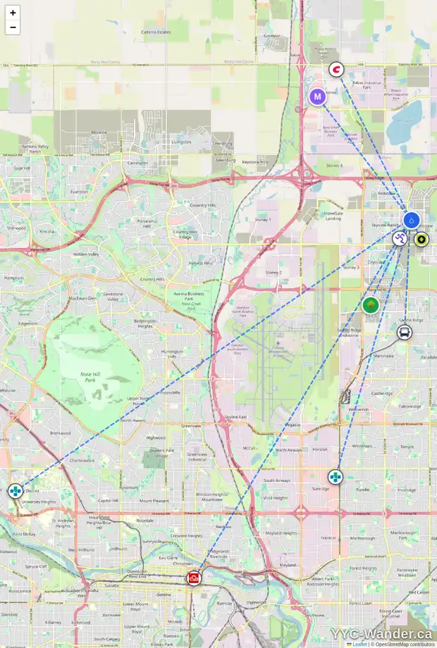 Daily accessibility map for 171 CORNERSTONE PS NE, Calgary showing nearby schools, grocery stores, parks, LRT stations and nearby amenities