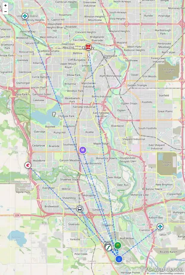 Daily accessibility map for 263 LEGACY MT SE, Calgary showing nearby schools, grocery stores, parks, LRT stations and nearby amenities