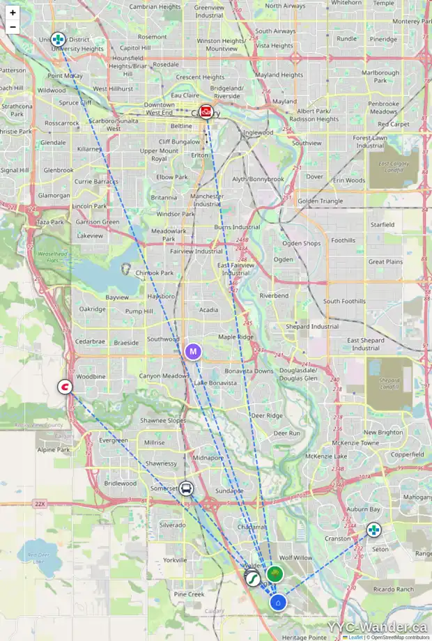 Daily accessibility map for 315 LEGACY MT SE, Calgary showing nearby schools, grocery stores, parks, LRT stations and nearby amenities