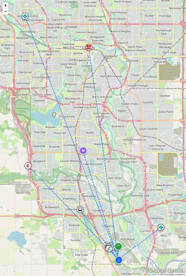 Daily accessibility map for 239 LEGACY MT SE, Calgary showing nearby schools, grocery stores, parks, LRT stations and nearby amenities