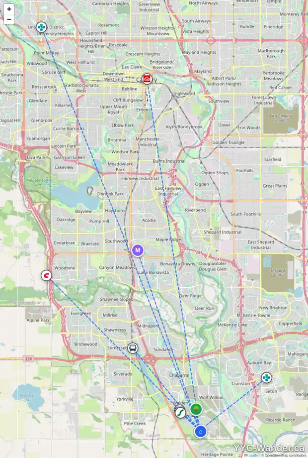 Daily accessibility map for 47 LEGACY WOODS CR SE, Calgary showing nearby schools, grocery stores, parks, LRT stations and nearby amenities