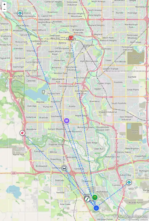 Daily accessibility map for 26 LEGACY WOODS CR SE, Calgary showing nearby schools, grocery stores, parks, LRT stations and nearby amenities