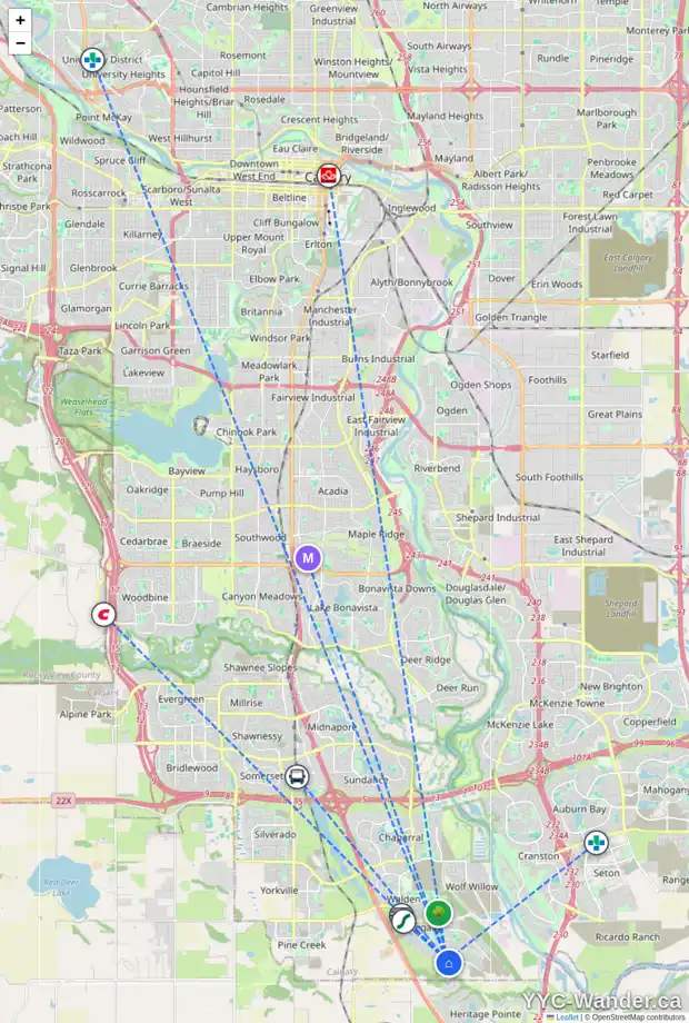 Daily accessibility map for 51 LEGACY WOODS CR SE, Calgary showing nearby schools, grocery stores, parks, LRT stations and nearby amenities