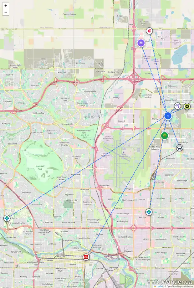Daily accessibility map for 122 CITYSCAPE WY NE, Calgary showing nearby schools, grocery stores, parks, LRT stations and nearby amenities