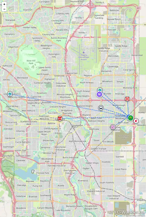 Daily accessibility map for 151 APPLECREST CR SE, Calgary showing nearby schools, grocery stores, parks, LRT stations and nearby amenities