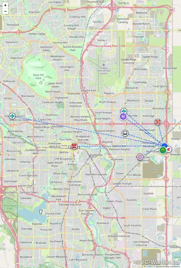Daily accessibility map for 141 APPLEMEAD CL SE, Calgary showing nearby schools, grocery stores, parks, LRT stations and nearby amenities