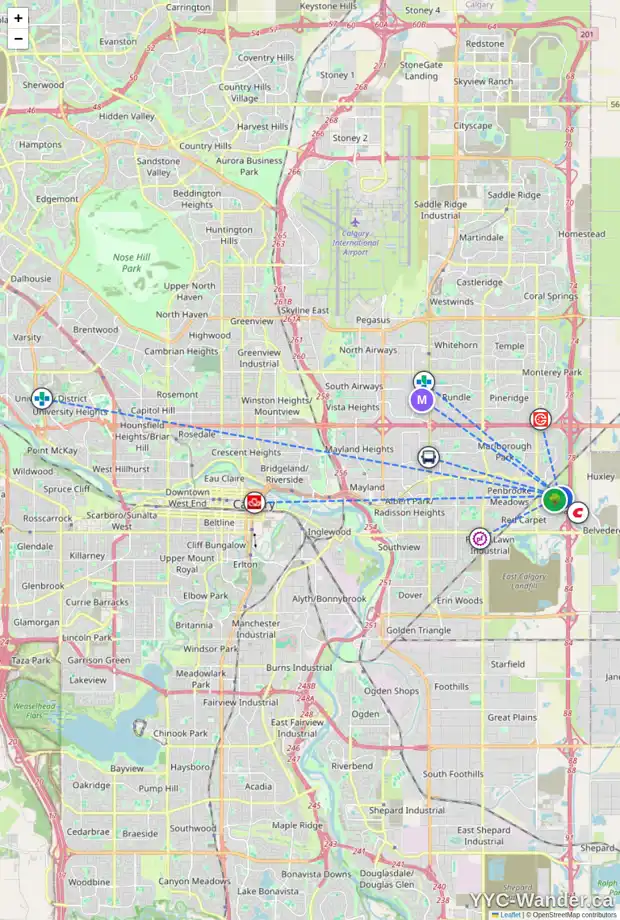 Daily accessibility map for 760 APPLEWOOD DR SE, Calgary showing nearby schools, grocery stores, parks, LRT stations and nearby amenities