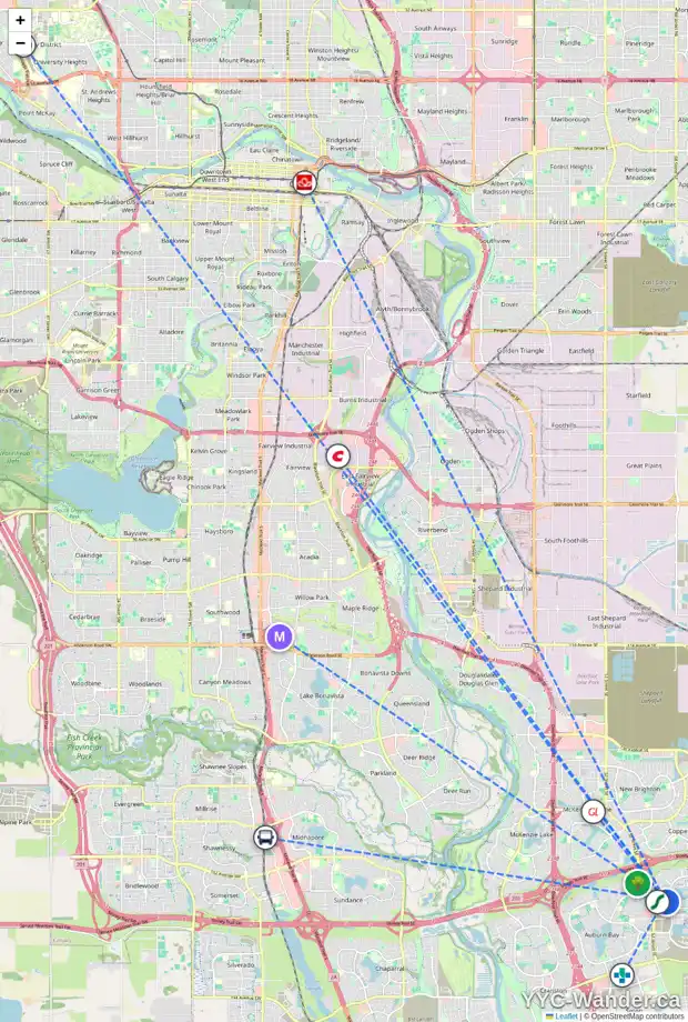 Daily accessibility map for 3109 11 MAHOGANY RO SE, Calgary showing nearby schools, grocery stores, parks, LRT stations and nearby amenities