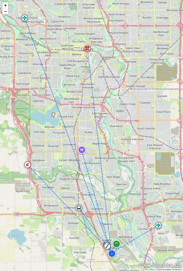 Daily accessibility map for 108 LEGACY PT SE, Calgary showing nearby schools, grocery stores, parks, LRT stations and nearby amenities