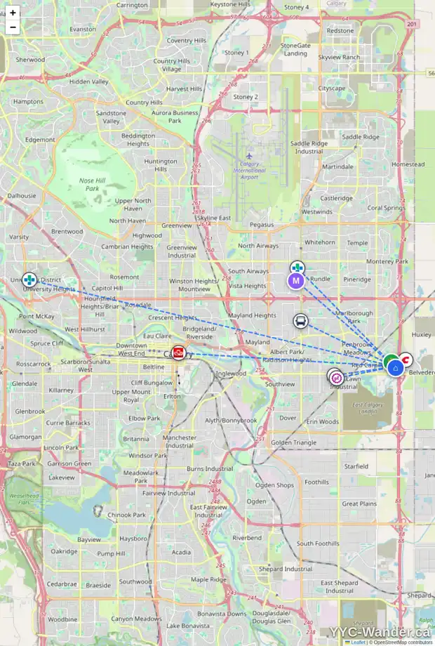 Daily accessibility map for 175 APPLESTONE PA SE, Calgary showing nearby schools, grocery stores, parks, LRT stations and nearby amenities