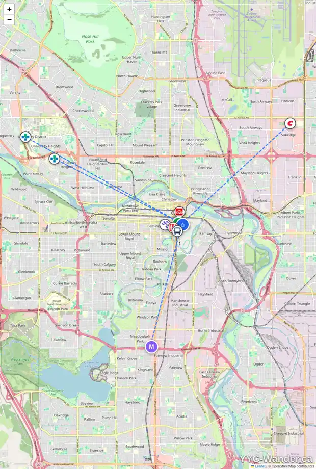 Daily accessibility map for 3509 1188 3 ST SE, Calgary showing nearby schools, grocery stores, parks, LRT stations and nearby amenities