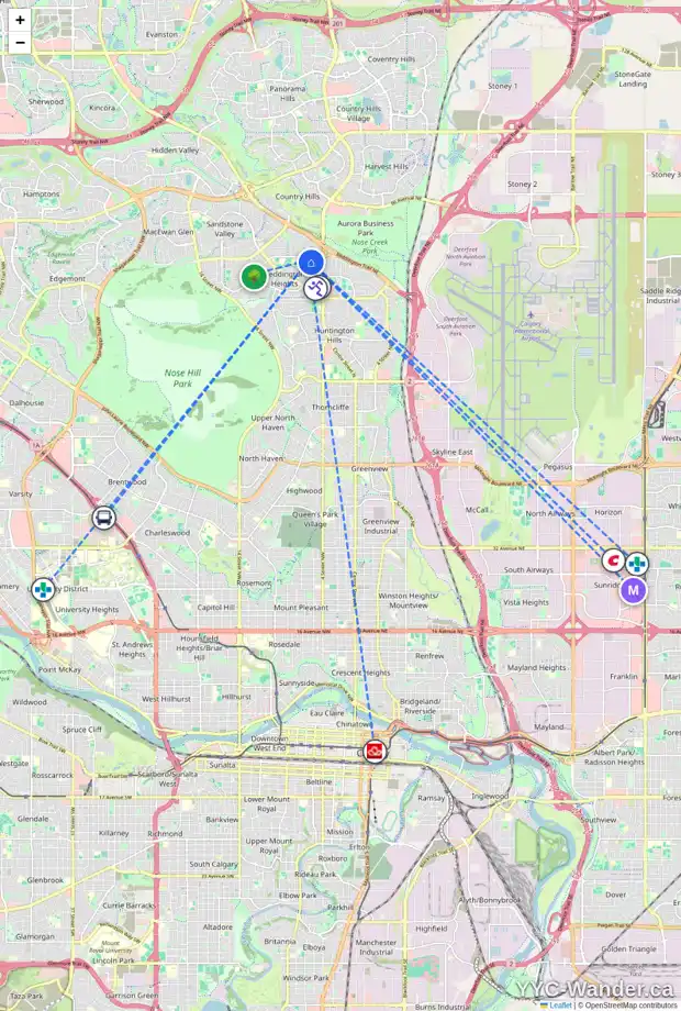 Daily accessibility map for 149 BERMUDA DR NW, Calgary showing nearby schools, grocery stores, parks, LRT stations and nearby amenities