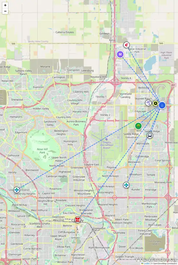 Daily accessibility map for 144 CORNERBROOK CM NE, Calgary showing nearby schools, grocery stores, parks, LRT stations and nearby amenities