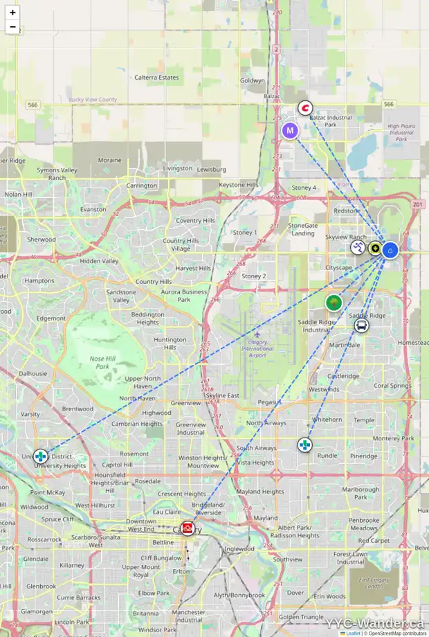 Daily accessibility map for 83 CORNERBROOK CM NE, Calgary showing nearby schools, grocery stores, parks, LRT stations and nearby amenities