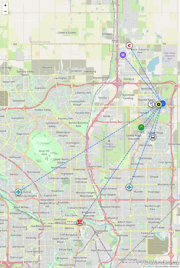 Daily accessibility map for 356 CORNERGATE RO NE, Calgary showing nearby schools, grocery stores, parks, LRT stations and nearby amenities
