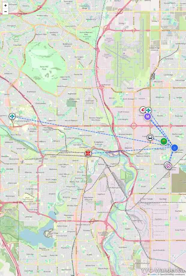 Daily accessibility map for 116 PENWORTH CR SE, Calgary showing nearby schools, grocery stores, parks, LRT stations and nearby amenities