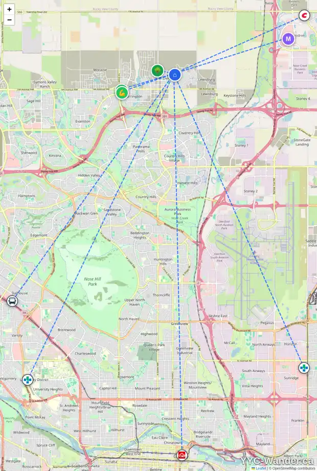Daily accessibility map for 239 HOWSE DR NE, Calgary showing nearby schools, grocery stores, parks, LRT stations and nearby amenities