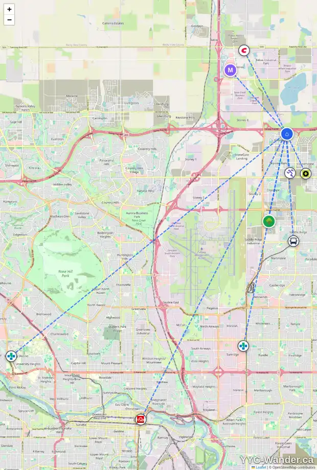 Daily accessibility map for 179 RED SKY CR NE, Calgary showing nearby schools, grocery stores, parks, LRT stations and nearby amenities