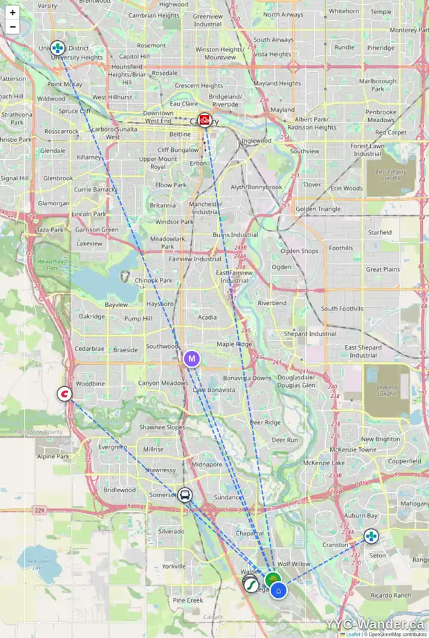 Daily accessibility map for 239 LEGACY CM SE, Calgary showing nearby schools, grocery stores, parks, LRT stations and nearby amenities