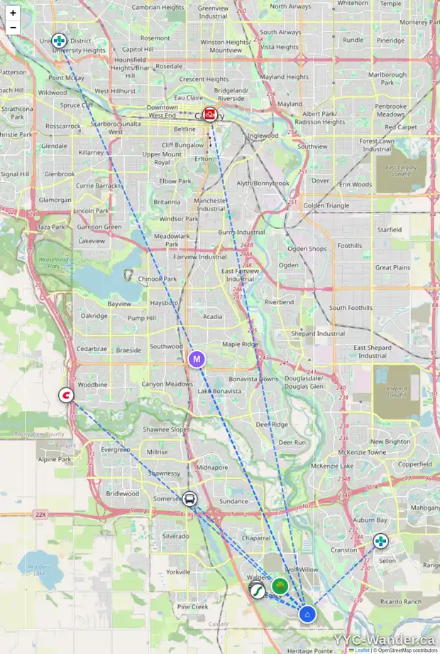 Daily accessibility map for 240 LEGACY GLEN PR SE, Calgary showing nearby schools, grocery stores, parks, LRT stations and nearby amenities