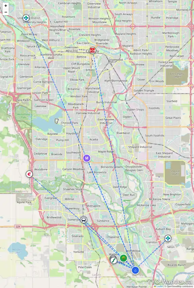 Daily accessibility map for 224 LEGACY GLEN PR SE, Calgary showing nearby schools, grocery stores, parks, LRT stations and nearby amenities