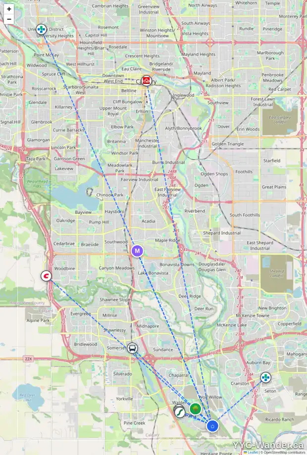 Daily accessibility map for 51 LEGACY GLEN MR SE, Calgary showing nearby schools, grocery stores, parks, LRT stations and nearby amenities