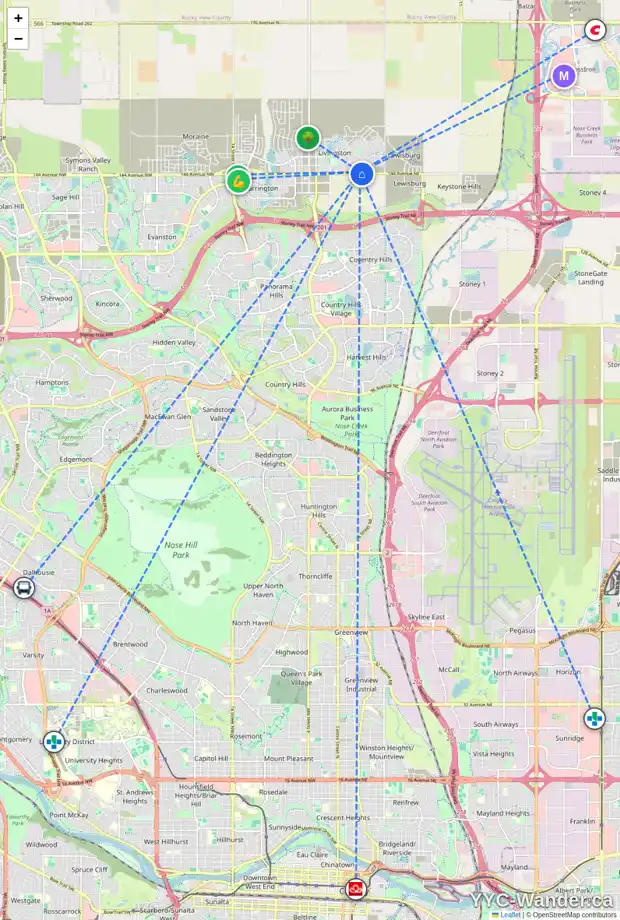Daily accessibility map for 120 HOWSE CR NE, Calgary showing nearby schools, grocery stores, parks, LRT stations and nearby amenities