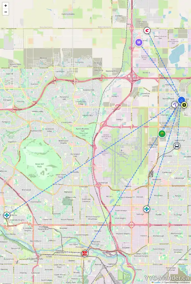 Daily accessibility map for 262 CORNERSTONE CR NE, Calgary showing nearby schools, grocery stores, parks, LRT stations and nearby amenities