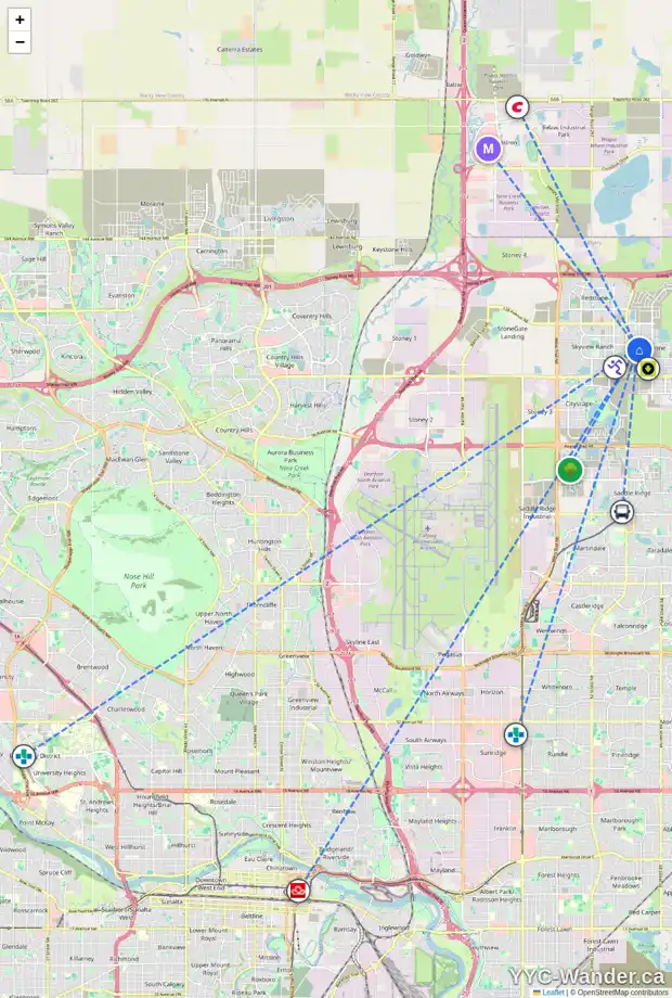 Daily accessibility map for 275 CORNERSTONE CR NE, Calgary showing nearby schools, grocery stores, parks, LRT stations and nearby amenities