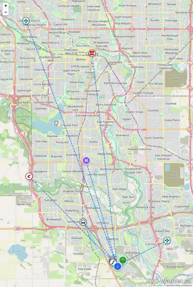 Daily accessibility map for 4307 215 LEGACY BV SE, Calgary showing nearby schools, grocery stores, parks, LRT stations and nearby amenities