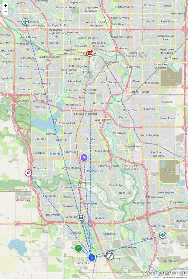 Daily accessibility map for 135 CREEKSTONE WY SW, Calgary showing nearby schools, grocery stores, parks, LRT stations and nearby amenities