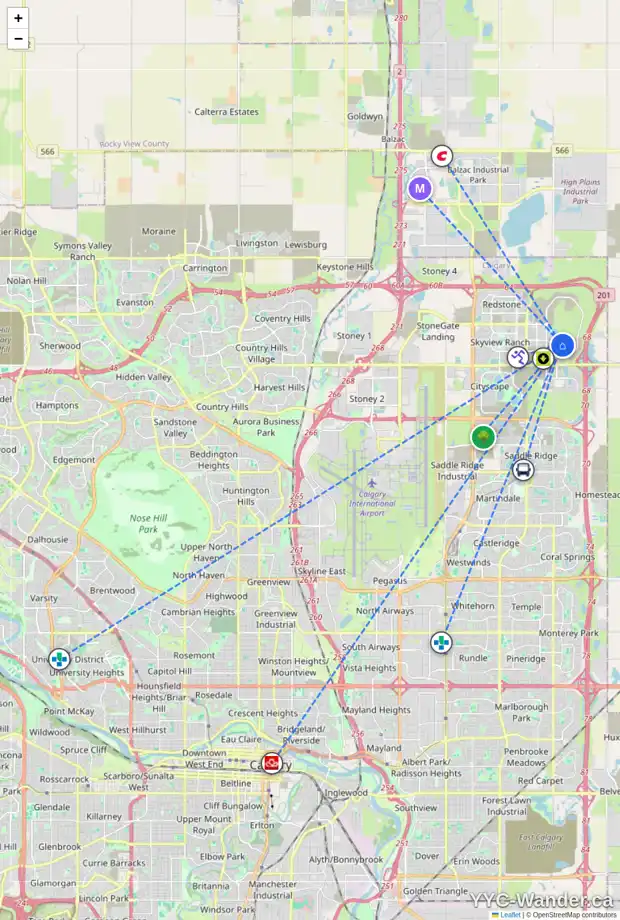 Daily accessibility map for 115 CORNERBROOK MR NE, Calgary showing nearby schools, grocery stores, parks, LRT stations and nearby amenities