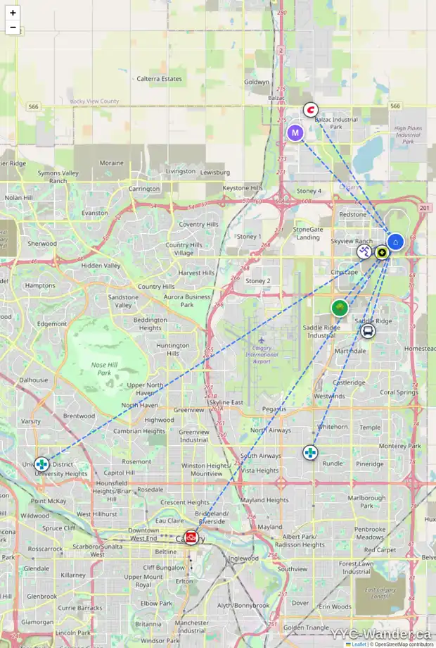 Daily accessibility map for 114 CORNERBROOK MR NE, Calgary showing nearby schools, grocery stores, parks, LRT stations and nearby amenities