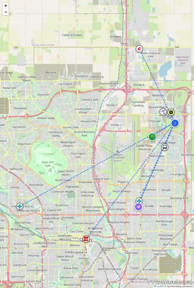 Daily accessibility map for 133 CORNER MEADOWS WY NE, Calgary showing nearby schools, grocery stores, parks, LRT stations and nearby amenities