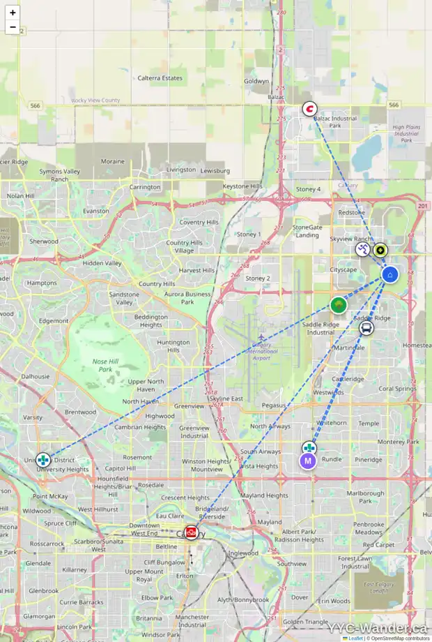 Daily accessibility map for 151 CORNER MEADOWS WY NE, Calgary showing nearby schools, grocery stores, parks, LRT stations and nearby amenities