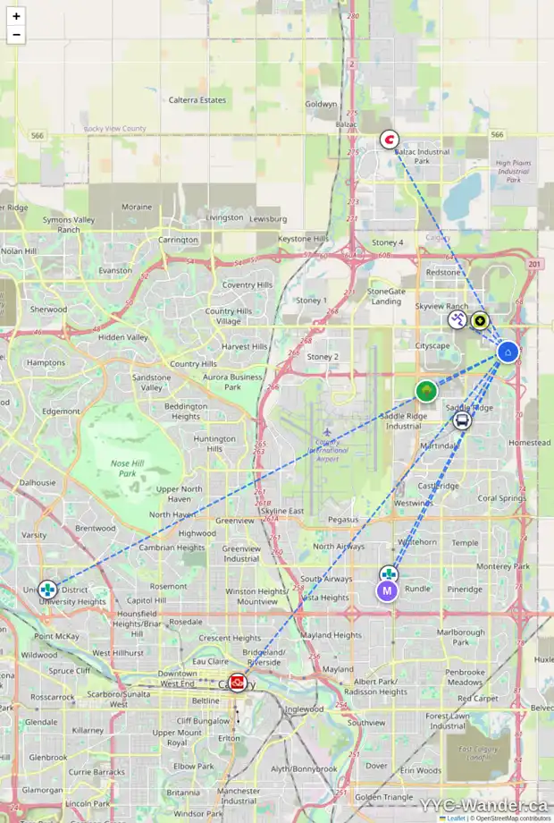 Daily accessibility map for 409 CORNER MEADOWS WY NE, Calgary showing nearby schools, grocery stores, parks, LRT stations and nearby amenities