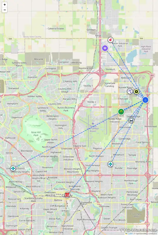 Daily accessibility map for 1349 CORNERSTONE WY NE, Calgary showing nearby schools, grocery stores, parks, LRT stations and nearby amenities