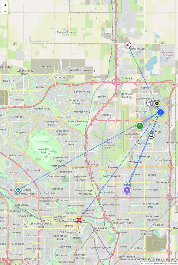 Daily accessibility map for 131 CORNER MEADOWS AV NE, Calgary showing nearby schools, grocery stores, parks, LRT stations and nearby amenities